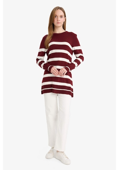 Defacto Regular Fit Bisiklet Yaka Çizgili Kazak Tunik C6031ax25wnbr281 Bordo-br281 Defacto Regular Fit Bisiklet Yaka Çizgili Kazak Tunik C6031ax25wnbr281 Bordo-br281
