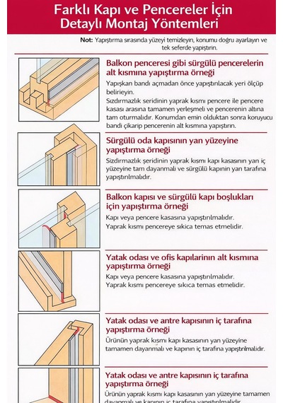 Kapı Pencere Isı Yalıtım Fitili Yapışkanlı 5 Metre Ekonomik Tercih Yaşam Alanları Ofis Çözümleri