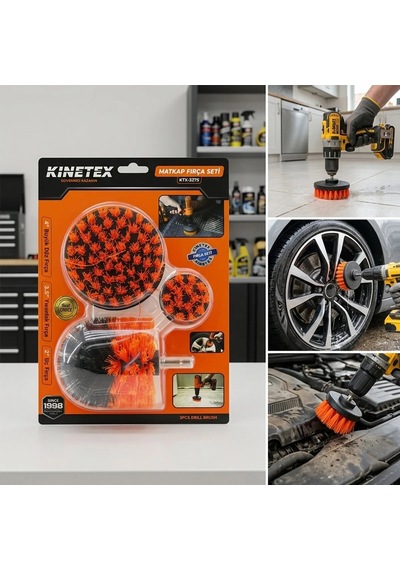 3pcs Set Matkap Fırçası 1/4 Inc - 6.3mm Büyük Düz 4 Inc Yuvarlak 3.5 Inc Uç Fırça 2 Inc Ktx-3375 06212699