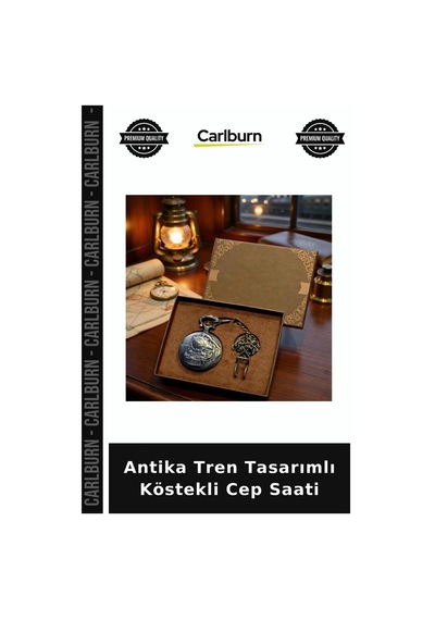 Antika Tren Tasarımlı Köstekli Cep Saati Nostalji Sevenler Baba Hediyesi Zincirli Saat Çok Renkli