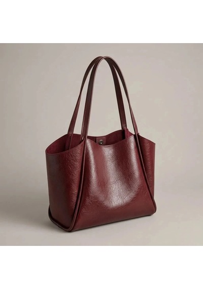 Zennamoda Bordo Yumuşak Deri Omuz Çantası 31x24 Cm Ekstra Makyaj Çantalı Günlük Kadın Çanta Çok Renkli