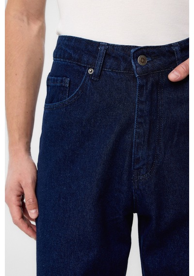 Antioch Yüksek Bel Relaxed Fit Erkek Kot Pantolon Koyu Lacivert