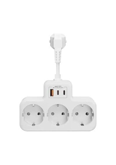 Çoklu Kablolu Priz Dönüştürücü, 1 Usb Ve 2 Type-c Girişli Yüksek Akım Koruması 0