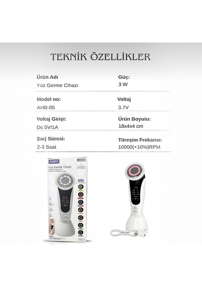 Auhma Ahb-05 Yüz Germe Sıkılaştırma, Cihazı Siyah Nokta Temizleme,göz Altı Bakımı 7'si 1 Arada