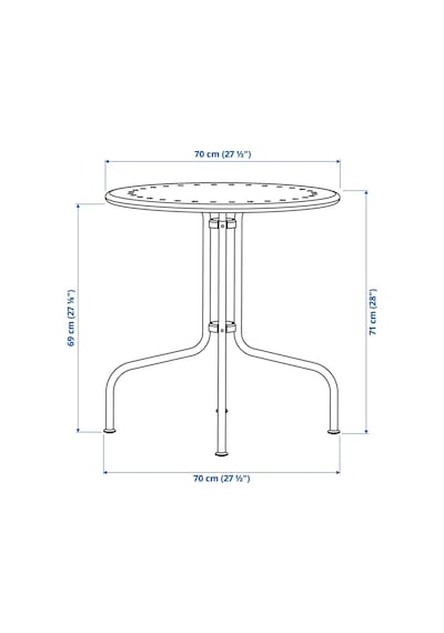 Balkon Masası, Gri, 70 Cm Diğer