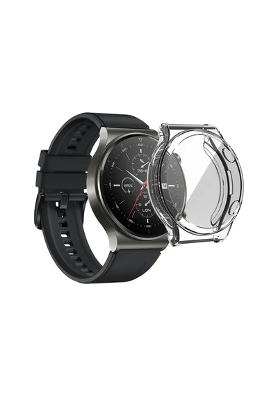 Forzacase Huawei Watch Gt 2 Pro 46mm İle Uyumlu Önü Kapalı Ekran Korumalı Silikon Kılıf - Fc010 Şeffaf