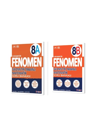 8. Sınıf Fenomen Geometri Tabanlı Matematik A + B Soru Bankası Se