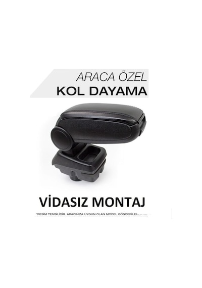 Niken Kolçak Kol Dayama Orta Konsol Vidasız Kolay Montaj Siyah