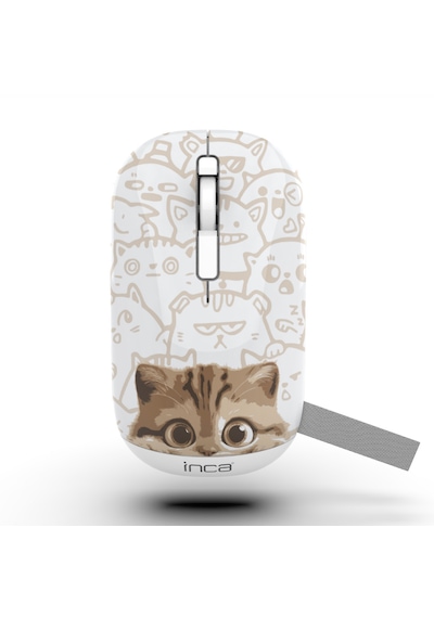 Inca Iwm-242k Bluetooth+wireless Double Mod Rechargeable Cat Patt