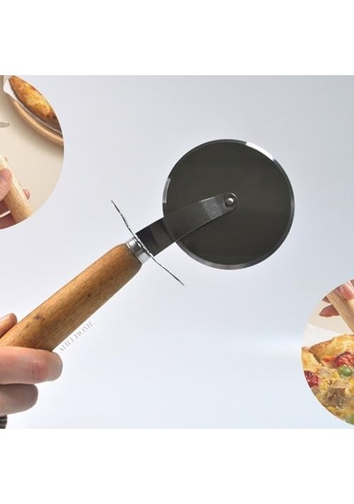 Ahşap Saplı Hamur Kesme, Pizza Kesme Ruleti, Tek Bıçaklı