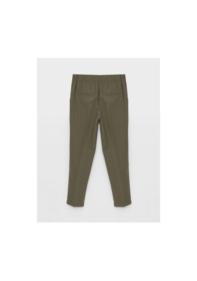 LC Waikiki Lcwaıkıkı Classic Haki Beli Lastikli Standart Fit Kadın Pantolon