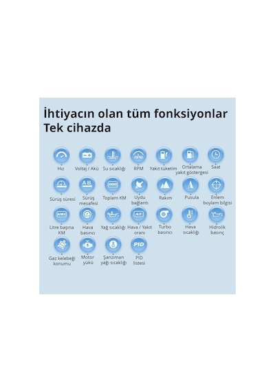OBD + OBD 2 + GPS Çift Modlu Araç HUD LCD Ekranlı Akıllı Gösterge ve Arıza Tespit Cihazı + Koku