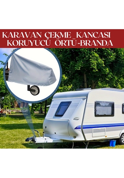 Gri Karavan Çekme Kancası Koruyucu Örtü, Birleşim Yeri Kılıfı, Su Geçirmez, Toz Ve Kir Önleyici Branda