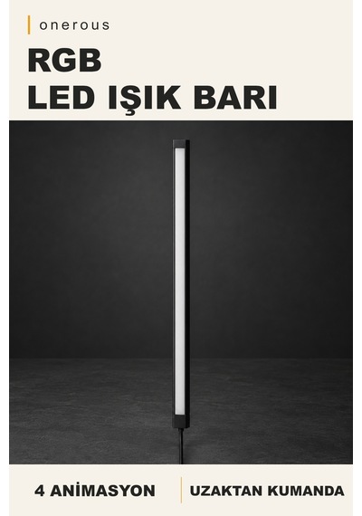 Onerous Rgb Led Bar, Kumandalı, 4 Animasyon, Dekoratif Aydınlatma Çok Renkli