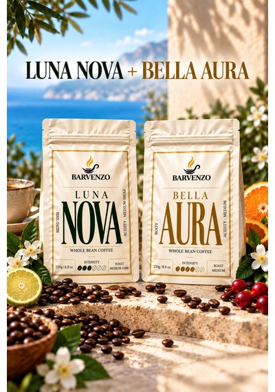 Barvenzo İkili Aroma Serisi 250 G 2 Luna Nova + Bella Aura French Press