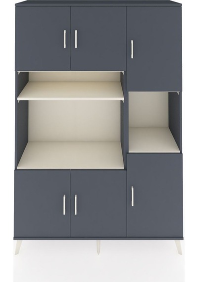 Hyperion Dolap 9 Raflı 6 Kapaklı 132x44x195 Antrasit-antrasit... Antrasit