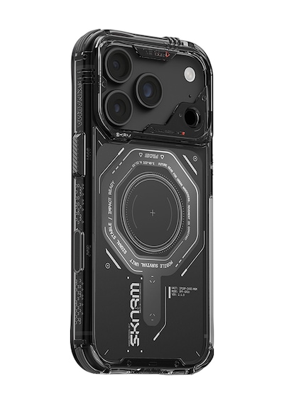 Apple Uyumlu iPhone 18 Pro Max Uyumlu Kılıf Skinarma M-safe Şarj Özellikli Airbag Tasarımlı Magma Kapak Füme