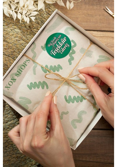 Teşekkür Ederiz Mint Yeşili Kargo Sticker 3x3cm St2159 Çok Renkli