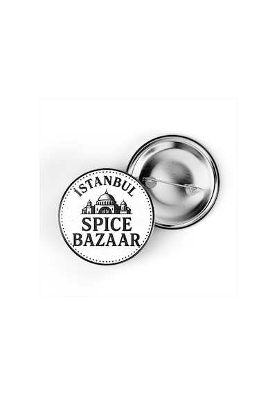 5 Adet İğneli Çanta Rozeti - Mısır Çarşısı - İstanbul - 44 MM Çok Renkli