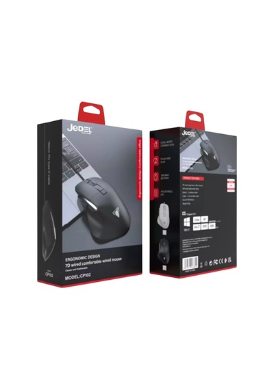 Jedel Cp102 Beyaz Professional 7 Butonlu Rgb Işıklı Ergonomik Kablolu Mouse -