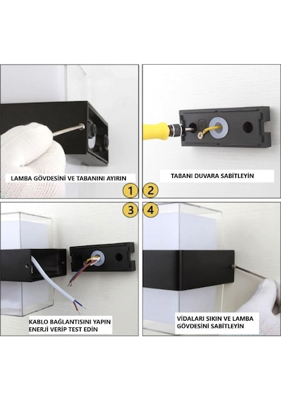Duvar Lambası Led Işık 12w 3200k Gün Işığı Su Geçirmez Aplik Gün Işığı