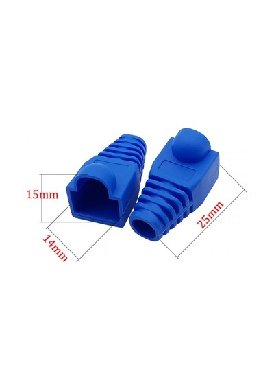 Rj45 Konnektör İçin Koruyucu Pvc Plastik Kılıf Rj45 Mavi Cover 100 Adet