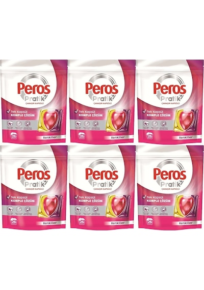 Pratik Matik Çamaşır Deterjanı Kapsülü - Tableti 156 Adet Renkliler 6pk 26
