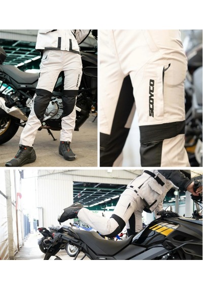 Motoanl Motosiklet Kadın Pantolonu Korumalı 4 Mevsim Maxdura Kumaş Women Pantolonu Beyaz