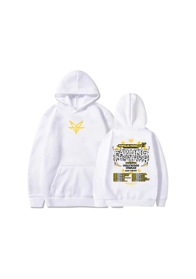 Tarzsokak Beyaz Unisex Popüler Mons Tur Giyim Ters Bant İçinde Düşen Grafik Hip Hop He