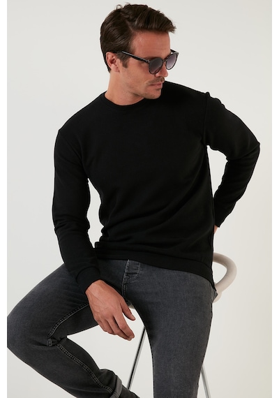 Buratti Slim Fit Bisiklet Yaka Pamuklu Erkek Kazak 4562013W4 Siyah
