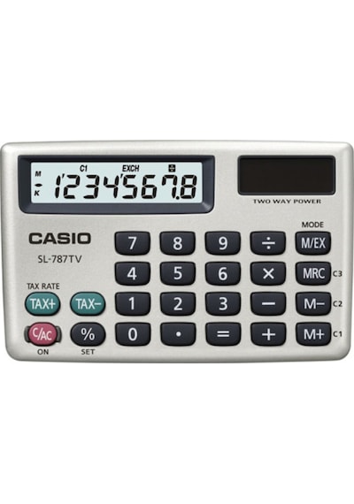 Gümüş Renk Cep Tipi Hesap Makinesi 8 Hane Sl-787tv-gd Diğer