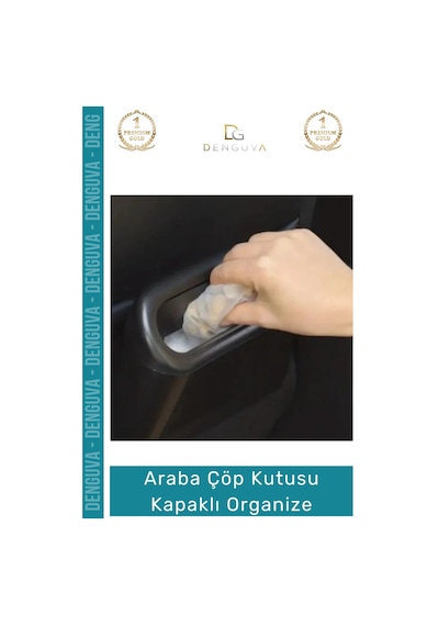 Otoaksesuar Araç İçi Ergonomik Hijyenik Dayanıklı Otomobil Çöp Kutusu Kapaklı Organize Siyah