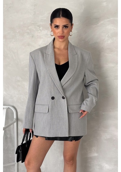 Femelle Kadın Gri Astarlı Blazer Ceket