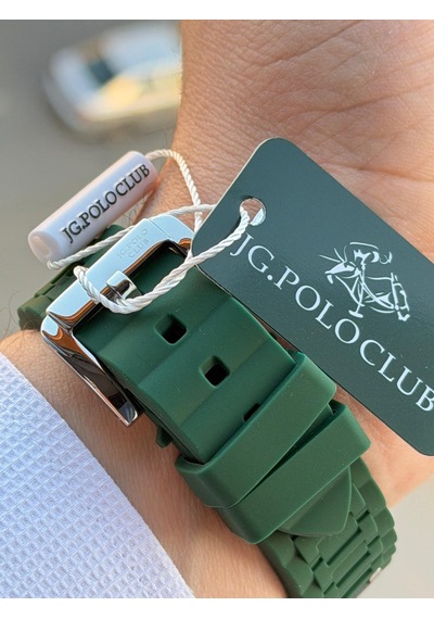 Jg.polo Club Silikon Kordon 2 Yıl Garantili 5 Atm Suya Dayanıklı Erkek Kol Saati+bileklik 04371.2 Gümüş