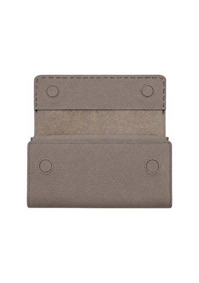 Alphaclub Bag Kadın Hakiki Deri Vizon Renk Kartlıklı Çok Bölmeli Uzun Cüzdan