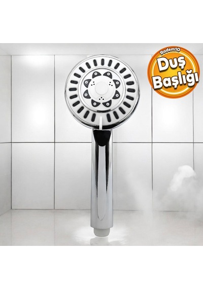 Badem10 Duş Başlığı 5 Fonksiyonlu Lüx El Duş Yıkama Başlığı Banyo Fiskiyesi Telefonu Yuvarlak Başlık