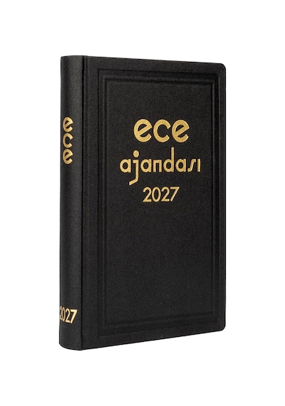 Ece Ajandası Anadolu 2027 - 17x25 Klasik Ciltli Ticari Ajanda - Kasa Ajandası Siyah