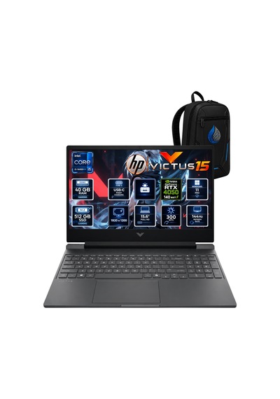 HP Victus 15 D2QG6EARNP13 i5-14450HX 40 GB 512 GB SSD 6 GB RTX4050 15.6" W11P Dizüstü Bilgisayar