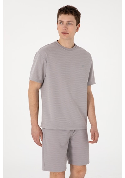 U.S. Polo Assn. Erkek Comfort Fit Bisiklet Yaka Koyu Gri Tişört 50308814-VR080