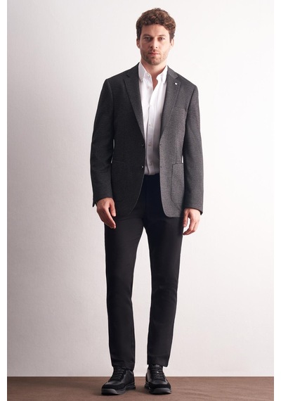 İmza Siyah Mono Yaka Kendinden Desenli Esnek 6 Drop Comfort Fit Classic Ceket 1002255154 Siyah İmza Siyah Mono Yaka Kendinden Desenli Esnek 6 Drop Comfort Fit Classic Ceket 1002255154 Siyah