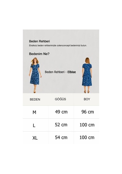 Cotenconcept Dökümlü Rahat Kalıp Günlük Penye Kumaş Elbise İndigo-mavi