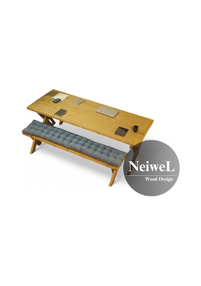 Neiwel Adel Doğal Ahşap Toplantı Masası x 80 x 200 Açık Ceviz