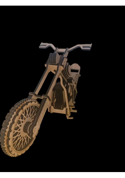 Ahşap Motosiklet Maketi Dekoratif El Yapımı 40 20 Cm