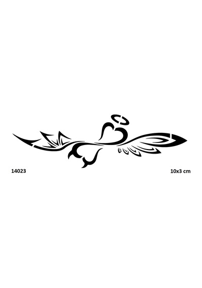 Airbrush Tattoo Kanatlı Melek Ve Şeytan Yapışkanlı Stencil Süsleme Ve Boyama Kalıbı