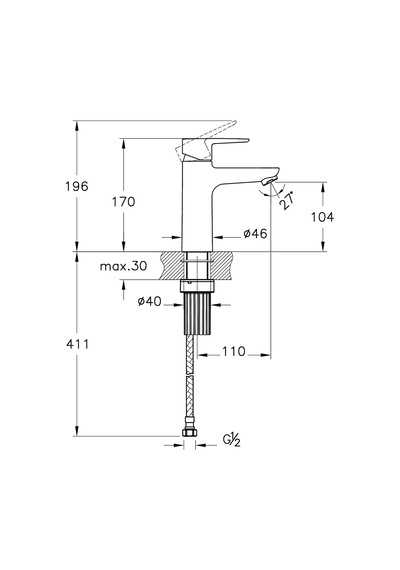Shift T20 A43661 Yüksek Lavabo Bataryası, Krom Diğer