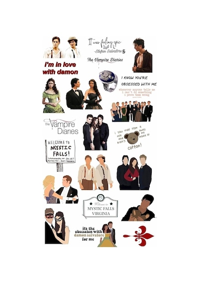The Vampire Diaries Laptop Notebook Telefon Kılıfı Sticker Paketi