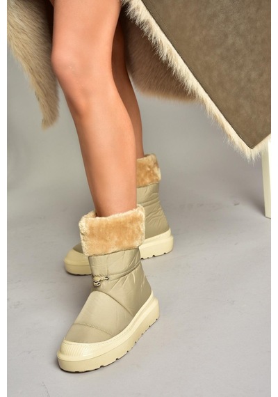Fox Shoes T476434004 Bej Kumaş Kadın Bot Bej-kumaş Bej