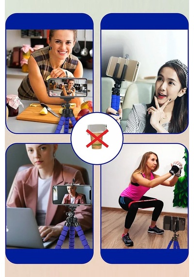 Sünger Ayaklı Akrobat Tripod 26 Cm Telefon Tutucu Tripod Tiktok Youtuber Yayıncı Çekim Ayağı