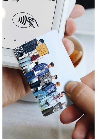 Monsta X Kpop K-pop Kart Kaplama Yapışkanlı Folyo Sticker 8 Adet Çok Renkli