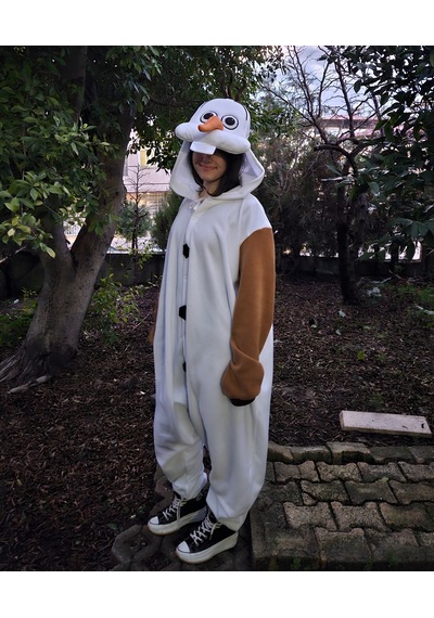 Olaf Kostümü Yetişkin Karlar Ülkesi Olaf Pijama Tulum Kostüm